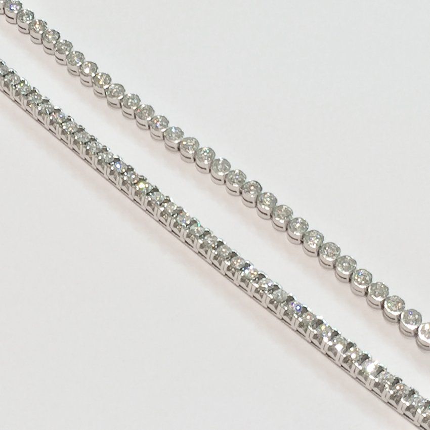 Pulseras de oro blanco y diamantes